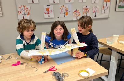 Students at Concord Hill School working on a project together