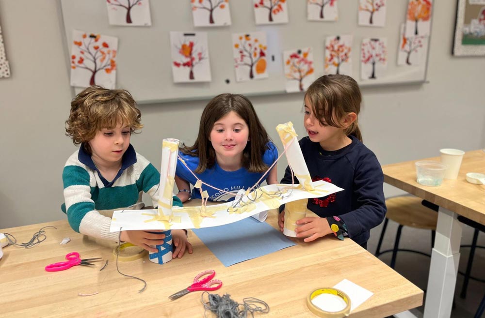 Students at Concord Hill School working on a project together